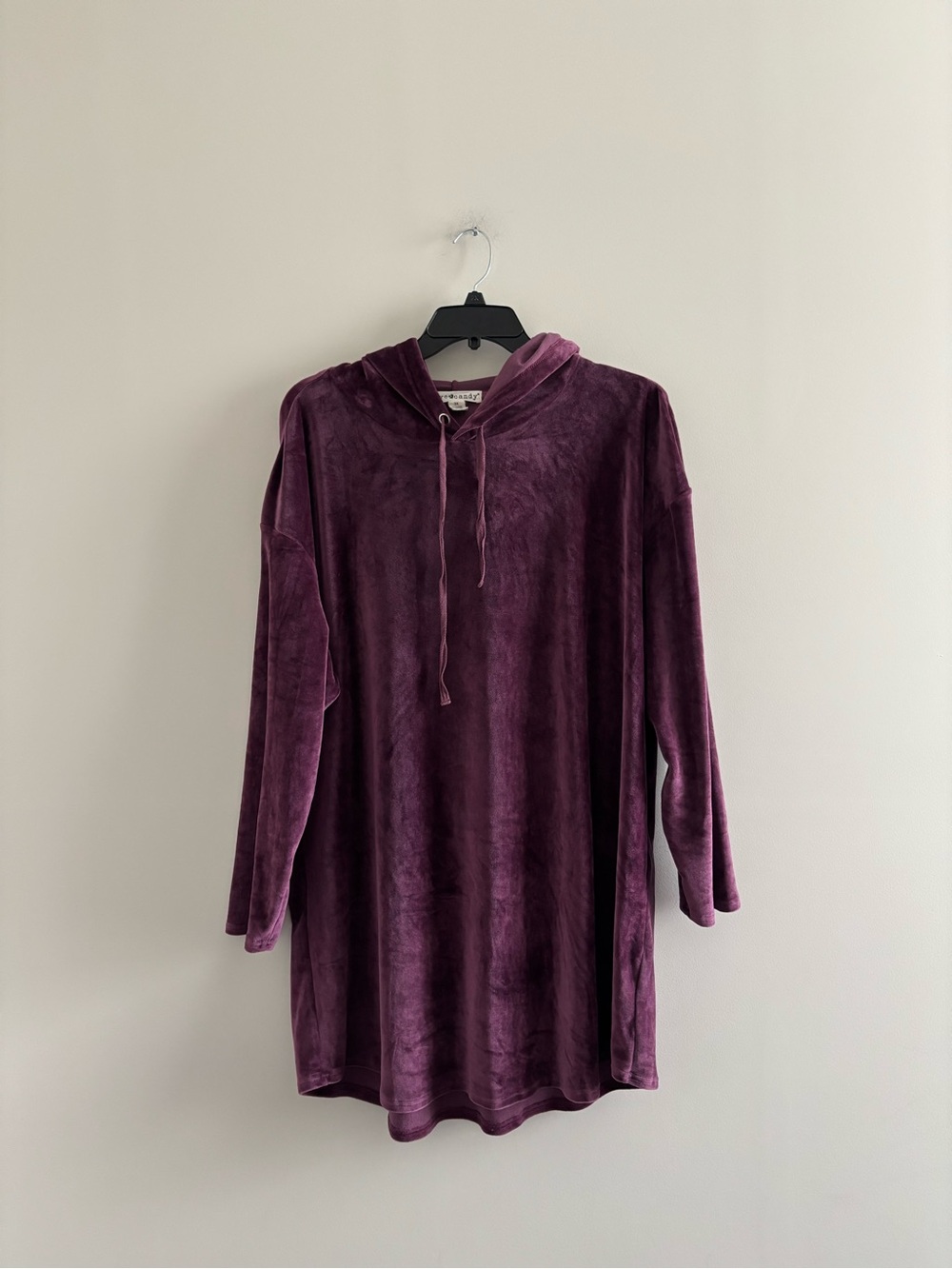 Eye Candy Tunic Top Purple Velvet Velour Hooded Womens 3X Whimsigoth Cozy Witchy